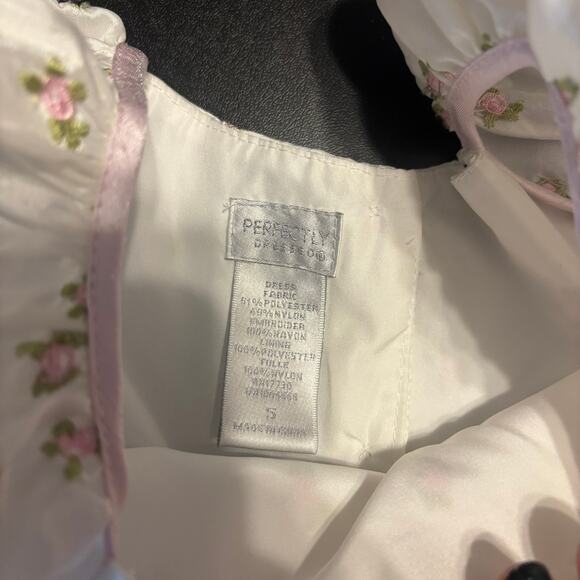 Perfectly Dressed Girls Size 5 Embroidered Fit & Flair Pink/White Dress - Picture 5 of 5